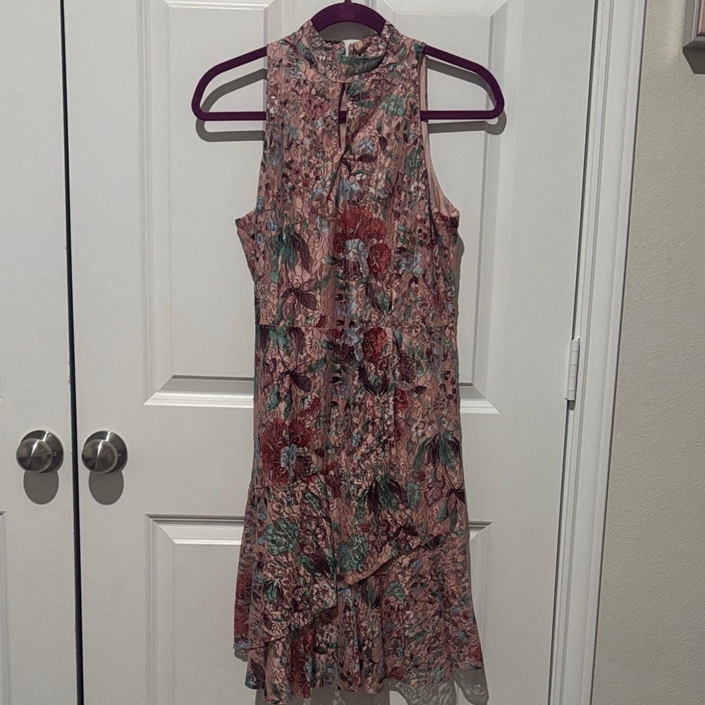 New York & Company Floral Dress - Pink and Green